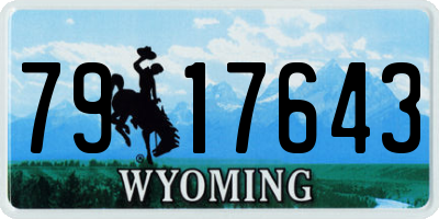 WY license plate 7917643