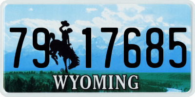 WY license plate 7917685