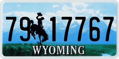 WY license plate 7917767