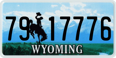 WY license plate 7917776