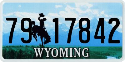 WY license plate 7917842