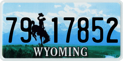 WY license plate 7917852