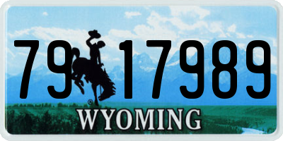WY license plate 7917989