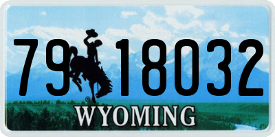 WY license plate 7918032