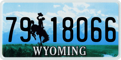 WY license plate 7918066