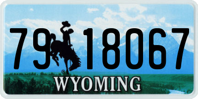 WY license plate 7918067