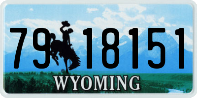 WY license plate 7918151