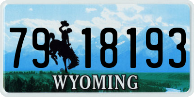 WY license plate 7918193