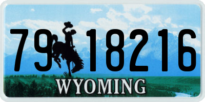 WY license plate 7918216