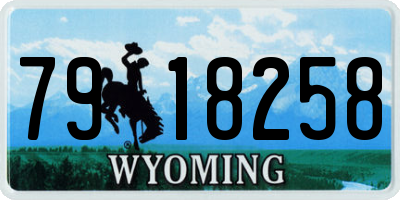 WY license plate 7918258