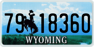 WY license plate 7918360