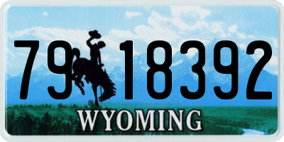 WY license plate 7918392