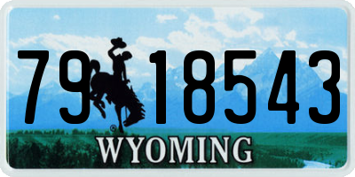 WY license plate 7918543
