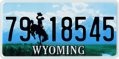 WY license plate 7918545