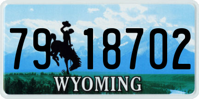 WY license plate 7918702