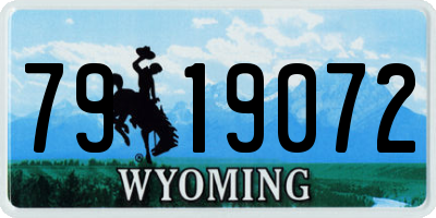 WY license plate 7919072