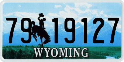 WY license plate 7919127