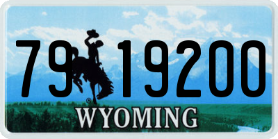 WY license plate 7919200