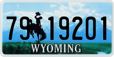 WY license plate 7919201
