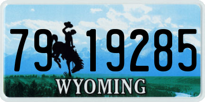 WY license plate 7919285