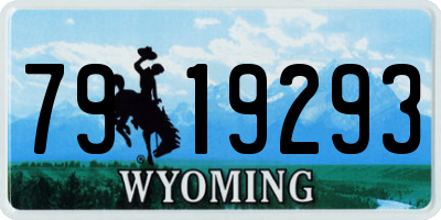 WY license plate 7919293