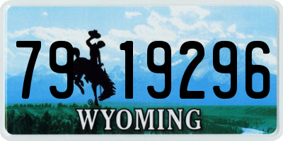 WY license plate 7919296