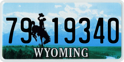 WY license plate 7919340