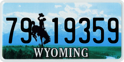 WY license plate 7919359