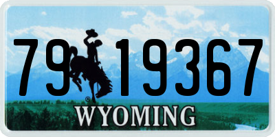 WY license plate 7919367