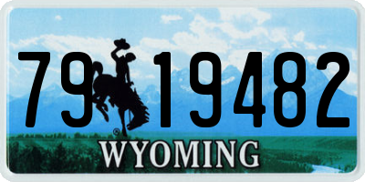 WY license plate 7919482