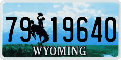 WY license plate 7919640