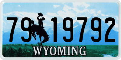 WY license plate 7919792