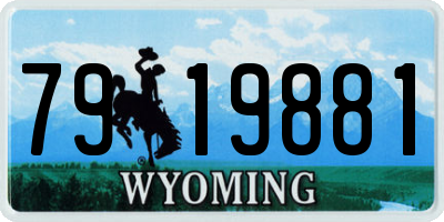 WY license plate 7919881