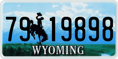 WY license plate 7919898