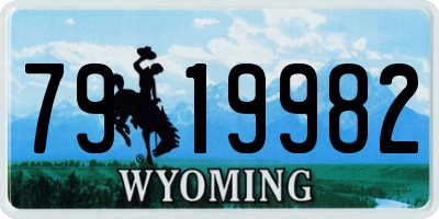 WY license plate 7919982
