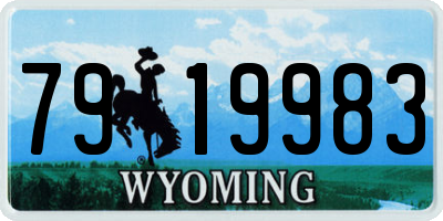 WY license plate 7919983