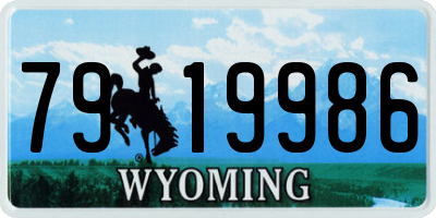 WY license plate 7919986