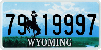 WY license plate 7919997