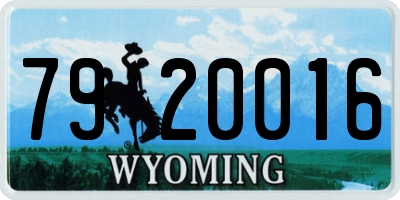 WY license plate 7920016