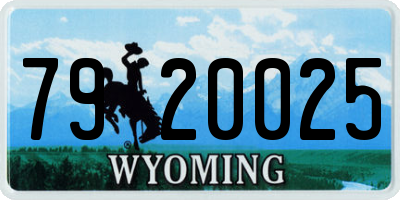 WY license plate 7920025