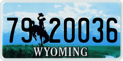 WY license plate 7920036