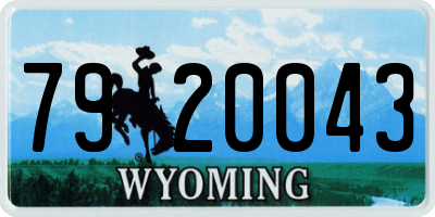 WY license plate 7920043