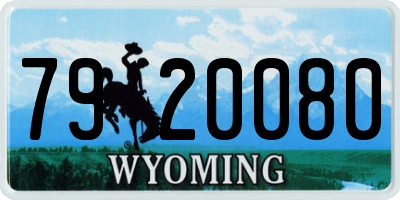 WY license plate 7920080