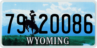 WY license plate 7920086