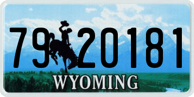 WY license plate 7920181