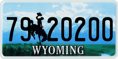 WY license plate 7920200