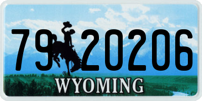 WY license plate 7920206