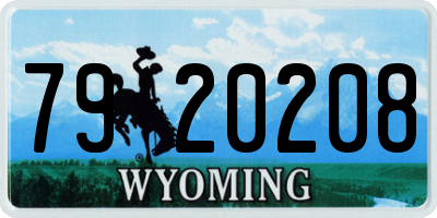 WY license plate 7920208