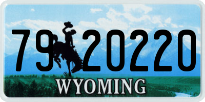WY license plate 7920220