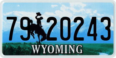 WY license plate 7920243